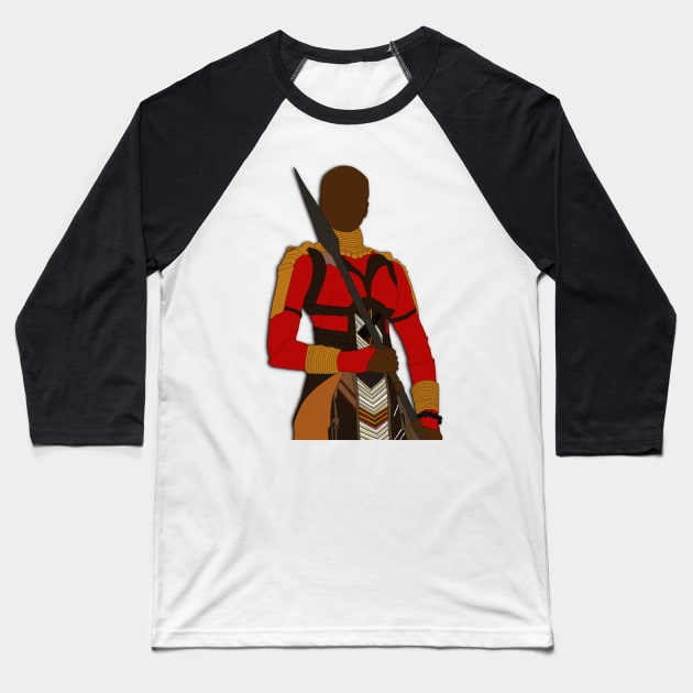 Okoye Dora Milaje Black panther Fan Art Sticker Baseball T-Shirt by tayelectronica